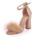 Sandalias de mujer con pelo sintético J2396 13