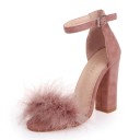 Sandalias de mujer con pelo sintético J2396 12