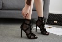 Sandalias de tacón con cordones para mujer 8