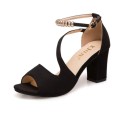 Sandalias de tacón de ante para mujer 6