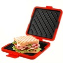 Sandwich maker din silicon pentru cuptor cu microunde cu plăci de grătar din metal Curele ajustabile Suprafață antiaderentă Unelte 1