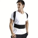 Sangle corrective rigide noire pour adultes pour le dos Ceinture corrective pour le maintien du corps Aide orthopédique pour la colonne vertébrale Soulagement de la douleur au dos et aux épaules 2