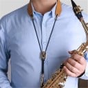 Sangle de saxophone pour le cou 4,5 cm de large et 40 cm de long Rembourrage en cuir souple professionnel pour alto, ténor, soprano, baryton 3