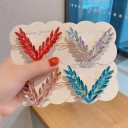 Sangle décorative pour femmes 8 × 5,5 cm en forme de V avec des pierres en cristal Alliage Bijou capillaire en métal 4