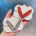 Sangle décorative pour femmes 8 × 5,5 cm en forme de V avec des pierres en cristal Alliage Bijou capillaire en métal 6