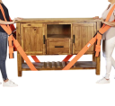 Sangles de déménagement pour 2 personnes capacité de 110 kg longueur 270 cm largeur 4,5 cm sangles de levage en nylon orange 2
