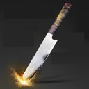 Santoku-veitsi Damaskoksen teräksestä 4