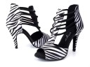 Sapatos de dança femininos com padrão de zebra 2
