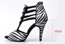 Sapatos de dança femininos com padrão de zebra 3