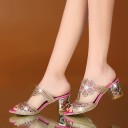 Sapatos de salto altos de senhora com flor 1