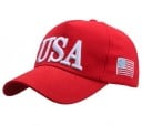 Șapcă de baseball pentru femei cu broderie în relief USA și steag pe lateral Șapcă din bumbac cu poliester și acril Mărime universală cu curea 5