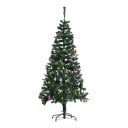 Sapin de Noël artificiel avec décorations 48 pièces Pliable Hauteur 150 cm Diamètre 75 cm Socle en métal Vert Décoration pour appartement et bureau 5
