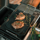 Sartén de camping de 22,6 x 19,6 cm, antiadherente, de aluminio fundido, plegable, con mango de acero inoxidable, ideal para cocinar al aire libre 3