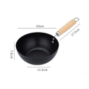 Sartén metálica de 22 cm sin tratamiento superficial con mango de madera - para cocina de gas 4