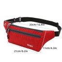 Saszetka sportowa do biegania, czarna, wykonana z wodoodpornego materiału Oxford, 33x11 cm, z regulowanym paskiem i dwiema kieszeniami zapinanymi 5