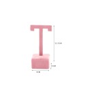 Satinøreringeholder T-form 12,5 × 5 × 5 cm lyserød satin smykkeholder bordstander til udstilling af øreringe 2