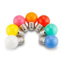 Sats med 2 färgade LED-lampor E27 249 lm 220 V Rund glödlampa 7 x 4,5 cm Skruvfattning För lampor, girlander och hängande fästen 8