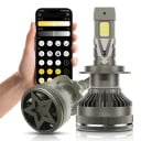 Sats med 2 st LED billampor H7 100 000 lm 9 till 16 V Mobilappstyrning Aluminiumkylare med fläkt För bilstrålkastare 3
