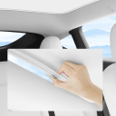 Sats med 2 st vita solskydd för takfönster Tesla Model Y Reflekterande ovansida Textilunderlag 12 klipp Förvaringsfodral 3