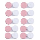 Sats med kontaktlinsfodral 10 st storlek 5,5 x 1,4 cm plastfärgade fodral med märkning L och R för daglig användning 6
