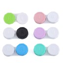 Sats med kontaktlinsfodral 10 st storlek 5,5 x 1,4 cm plastfärgade fodral med märkning L och R för daglig användning 11