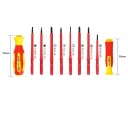 Satz mit 10 isolierten Schraubendrehern 500 V für Elektriker – Schlitz-, Kreuz- und Torx-Kopf, einschließlich ergonomischer Griffe und Koffer 2