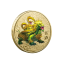 Sběratelská mince s čínskými mýtickými zvířaty Pamětní medaile pro štěstí Mince s čínskou mytologiií Pamětní pozlacená malovaná mince 4 x 0,3 cm 4