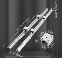 SBR16 Linear Guide Rails Set 800 mm 2 Rails and 4 Bearing Blocks Dimensions 800 x 80 x 32.2 mm Silver for Sliding 2