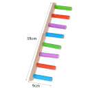 Scala di legno per pappagalli 39 x 9 cm Giocattolo per gabbia con 8 gradini Materiale naturale Strumento di arrampicata per pappagallini, cocorite e piccoli uccelli 3
