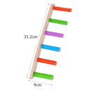 Scala in legno per pappagalli 35 x 9 cm Giocattolo per gabbie per uccelli con 6 gradini Strumento per arrampicarsi Legno naturale Divertimento 2