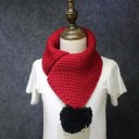 Scaldacollo in lana per bambini con pompon J599 10