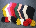 Scaldacollo in lana per bambini con pompon J599 2