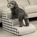 Scale per animali domestici motivo a quadri 3 gradini 40x55x35 cm scalette in tessuto per letto e divano per cani e gatti 3