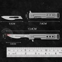 Scalpel 13,4 cm in lega di titanio con 10 lame intercambiabili Strumento di taglio di precisione Scalpel per modellismo DIY Artigianato Miniature 2