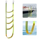 Scara de acces din sfoară pentru bărci 5 trepte capacitate 200 kg lungime 159 cm nylon cu carabiniere din inox Verde-galben pentru iahturi bărci și caiace 2