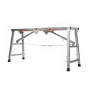 Scară de lucru pliabilă, înălțime ajustabilă 60–90 cm, capacitate de încărcare 200 kg, aliaj de aluminiu, argintie, pentru vopsire și reparații 2