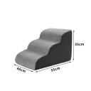 Scări pentru animale de companie 3 trepte 55x40x35 cm scări textile pentru pat și canapea pentru câini și pisici în apartament 2