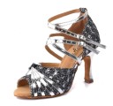 Scarpe da ballo da donna argento 1