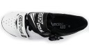Scarpe da ciclismo per uomini e donne Suola in fibra di carbonio Cintura in velcro e fibbia Punta perforata Design bianco e nero 4