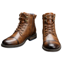 Scarpe da lavoro alte da uomo con lacci e taglio alto in pelle sintetica tessuto marrone per lavoro e uso quotidiano 5