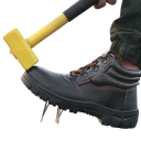 Scarpe da lavoro da uomo alte con lacci in PU pelle gomma nera dettagli arancioni suola resistente per lavoro e uso all'aperto 2