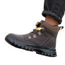 Scarpe da lavoro da uomo con chiusura a rotazione senza lacci in tessuto nylon alte con suola resistente per lavoro e uso all'aperto 6
