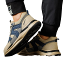 Scarpe da lavoro da uomo con tomaia traspirante e lacci in microfibra beige per lavoro e uso quotidiano 3