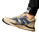 Scarpe da lavoro da uomo con tomaia traspirante e lacci in microfibra beige per lavoro e uso quotidiano 4