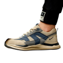 Scarpe da lavoro da uomo con tomaia traspirante e lacci in microfibra beige per lavoro e uso quotidiano 6