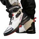 Scarpe da moto unisex protettive per la guida su moto in gomma PU pelle artificiale design resistente per uso quotidiano 7