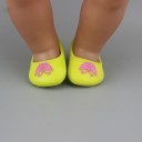 Scarpe per bambola di 43 cm Taglio slip-on con stampa carina sulla parte anteriore In PU pelle Accessorio per vestire le bambole 1