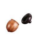 Scatola di legno per pillole a forma di ghianda avvitabile 3,1×2,2 cm marrone e nera compatta per medicinali da tasca e da viaggio 2