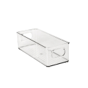 Scatola di plastica trasparente 25,5 x 10 x 7,6 cm organizzatore con maniglie per la conservazione di alimenti, cosmetici e piccoli oggetti 1