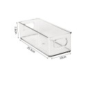 Scatola di plastica trasparente 25,5 x 10 x 7,6 cm organizzatore con maniglie per la conservazione di alimenti, cosmetici e piccoli oggetti 4